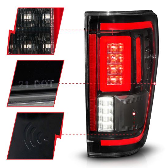 ANZO LED TL F150 SEQUENTIAL BLACK 21-23 - 311473