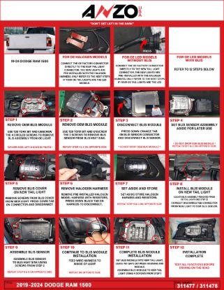 ANZO LED TAILLIGHTS - 311488