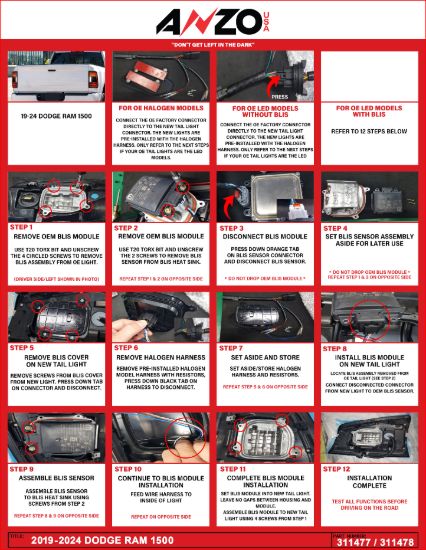 ANZO LED TAILLIGHTS - 311488