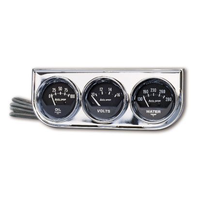 AUTO METER 2'3-GAUGE CONSOLE CHR MEC - 2349