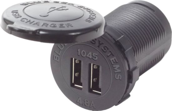 BLUE SEA 12/24VDC SOCKET DUAL USB - 1045BSS