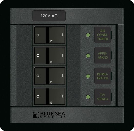 BLUE SEA PANEL 360 120VAC 4POS FR - 1210BSS