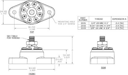 BLUE SEA POWERPOST PLUS 3/8IN - 2103BSS