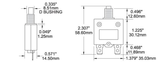 BLUE SEA CIRCUIT BREAKER PUSH BUTTON ST 20A - 2134BSS