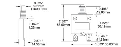 BLUE SEA CIRCUIT BREAKER PUSH BUTTON ST 30A - 2136BSS