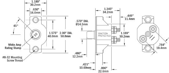 BLUE SEA CIRCUIT BREAKER PUSH BUTTON MD 40A - 2141BSS