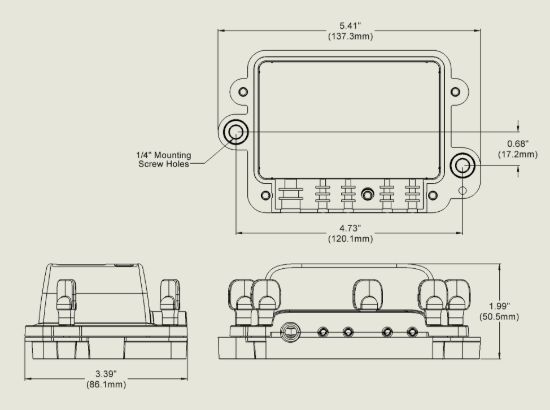 BLUE SEA BUSBAR H2O 4 GANG COMMON BUS MANUAL - 2356100BSS