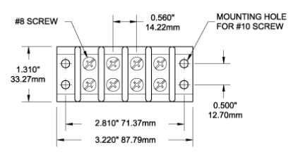 BLUE SEA TERMINAL BLOCK/IND 4CIRC - 2504BSS