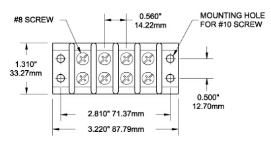 BLUE SEA TERMINAL BLOCK/IND 4CIRC - 2504BSS