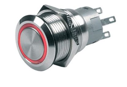 BEP PUSH BUT SW ON/OF 12V RED LED - 0511000100