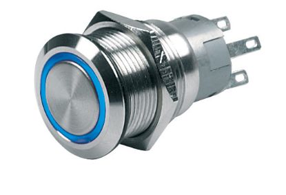 BEP PUSH BUT SW MOM 12V BLUE LED - 0511000400