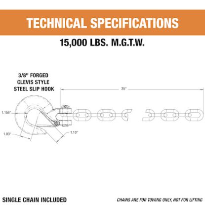 BUYERS PROD SAFETY CHAIN 3/8IN X 35IN - 11275