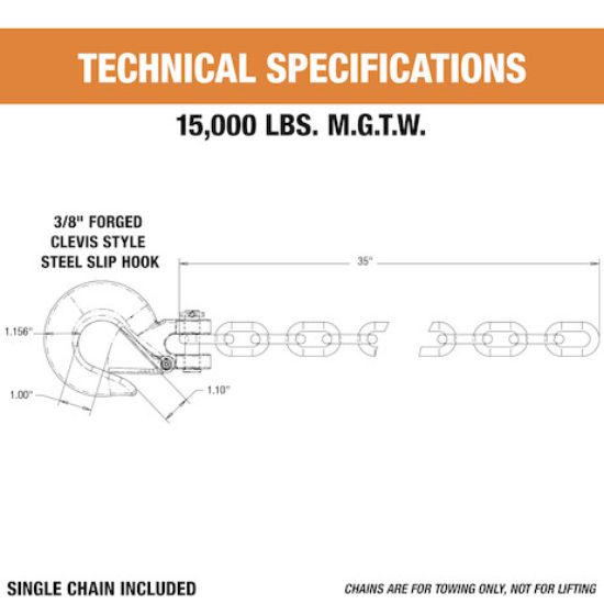 BUYERS PROD SAFETY CHAIN 3/8IN X 35IN - 11275