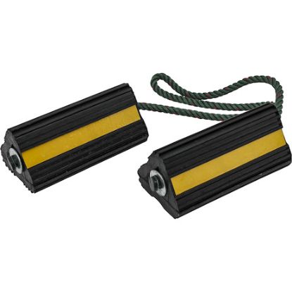 BUYERS PROD WHEEL CHOCK  W/ROPE PR 4X4X8 - WC24483