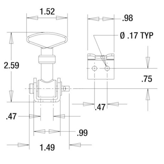 BUYERS PROD HOOD CATCH MINI RUBBER - WJ202