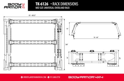 BODY ARMOR MID SIZE UNIVERSAL OVERLAND RACK; L - TK6126
