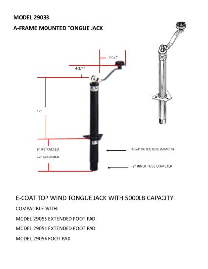 BAL NORCO 5000# TOPWIND TONGUE JACK - 29033B