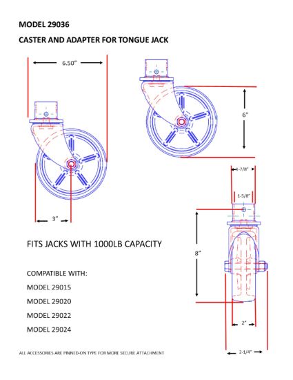BAL NORCO 1-5/8' BAL CASTER WHEEL- - 29036B