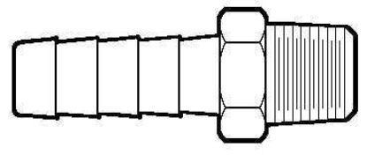 MIDLAND IND HOSE BARB 1/4'HB X 1/4'MP - 201A4B