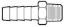 MIDLAND IND HOSE BARB 1/4'HB X 1/4'MP - 201A4B
