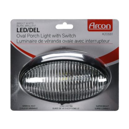 ARCON LED  BW OVL PRCH LITE W/SW BLK-CLR - 20681