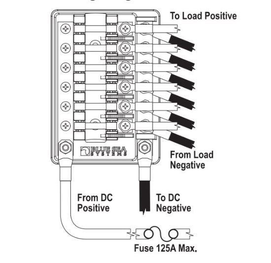BLUE SEA FUSE BLOCK 3AG 6CIRCUIT W - 5015BSS