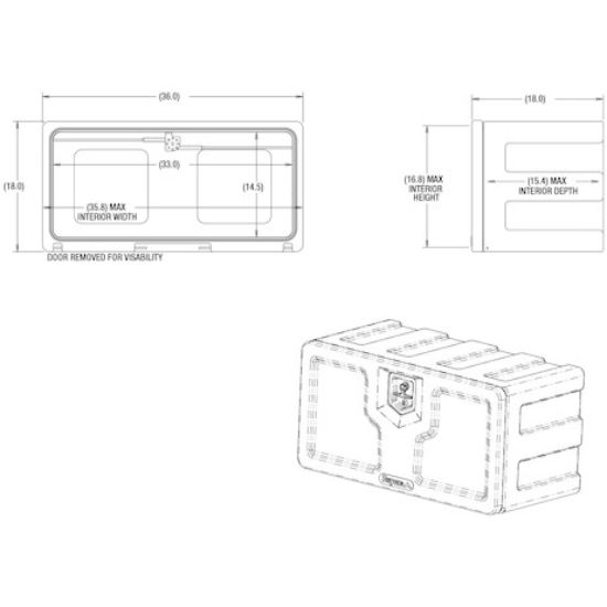 BUYERS PROD TOOLBOX  UNDERBODY POLY BK 18X18X36 - 1717105