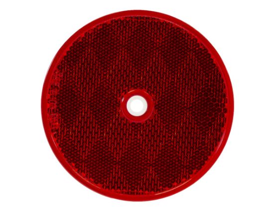BUYERS PROD REFLECTOR  RED  3-3/16IN ROUND BOLT - 5623316