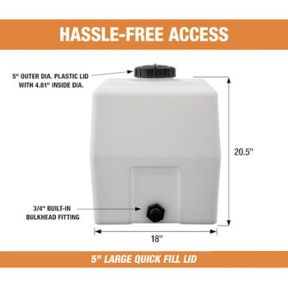 BUYERS PROD RESERVOIR HORIZ SQUARE POLY  30 GAL - 82123909