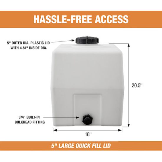 BUYERS PROD RESERVOIR HORIZ SQUARE POLY  30 GAL - 82123909