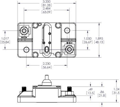 BLUE SEA CIRCUIT BREAKER  BUS 285 - 7183BSS