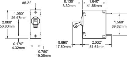 BLUE SEA CIRCUIT BREAKER AA1TOGGLE 10A BLK - 7204BSS