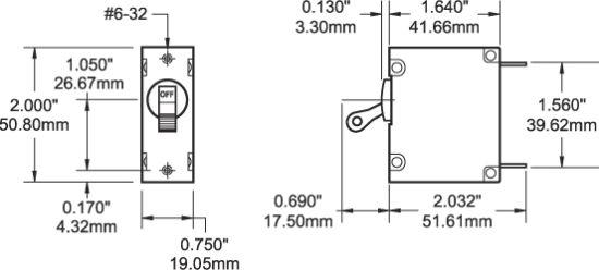 BLUE SEA CIRCUIT BREAKER AA1TOGGLE 10A BLK - 7204BSS