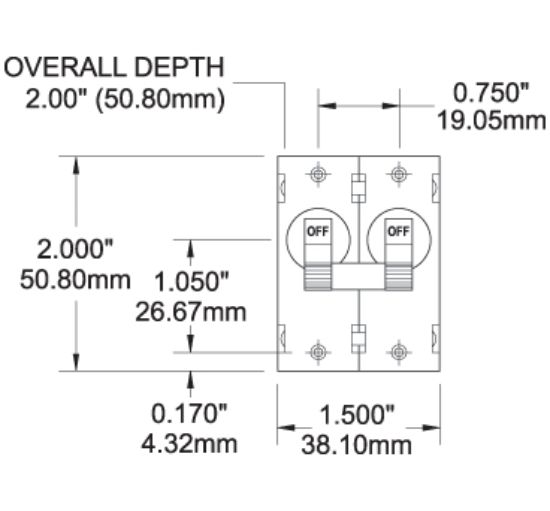 BLUE SEA CIRCUIT BREAKER AA2TOGGLE 20A WHT - 7260BSS