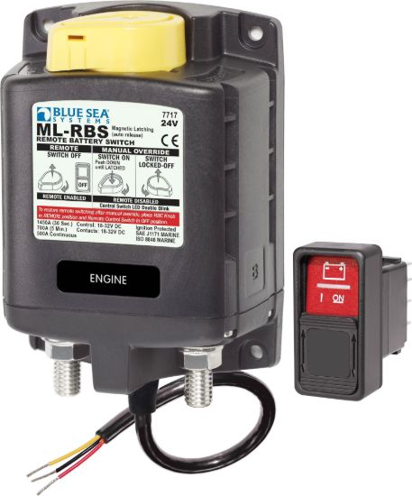 BLUE SEA SOLENOID ML 24V RBS SPST W/MAN 2 - 7717BSS