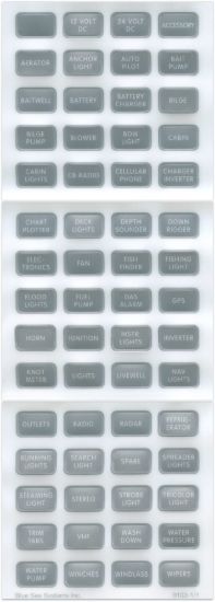 BLUE SEA LABEL KIT DC H2O COMPACT GRAY - 8217BSS