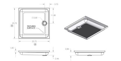 S.RECREATION SHOWER PAN 24 X 24 WHITE - SP2424W