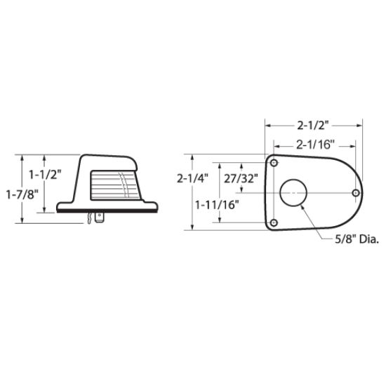 ATTWOOD MARI SIDE LT SS HORIZONTAL GRN - 66319G7
