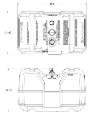 ATTWOOD MARI ASM-TANK  12 GAL LOW PERM - 8812LPG2
