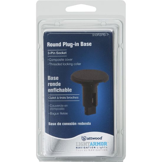 ATTWOOD MARI ASM-RND BASE BLK 3PIN - 910R3PB1