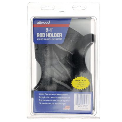 ATTWOOD MARI ROD HOLDER/ECON TWIN-BLK - RH4646