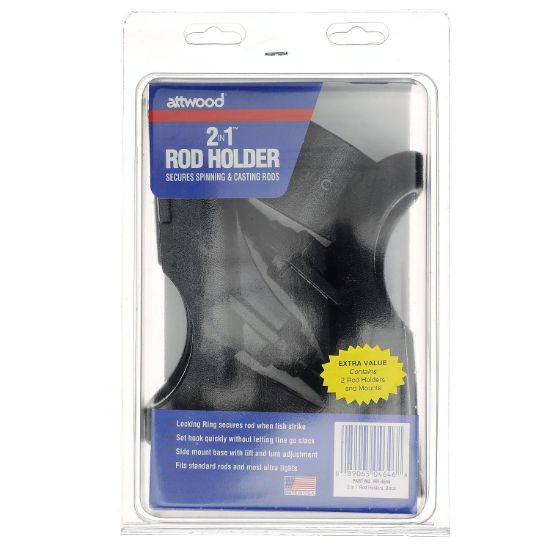 ATTWOOD MARI ROD HOLDER/ECON TWIN-BLK - RH4646