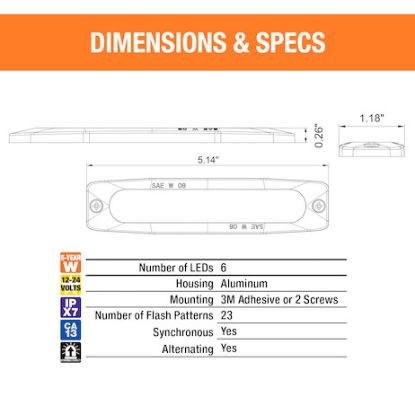 BUYERS PROD LIGHT STROBE 5-1/8IN 6-LED CLEAR - 8892201