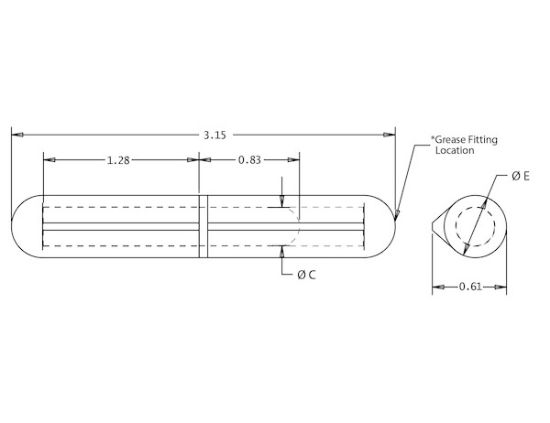 BUYERS PROD BULLET HINGE WELD-ON 3-3/ - AFSSP080