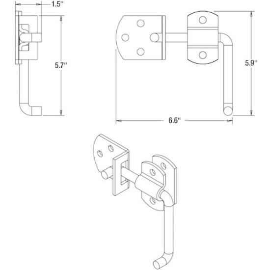 BUYERS PROD LATCH SECURITY STR SIDE PLAIN1 SET - B2588B