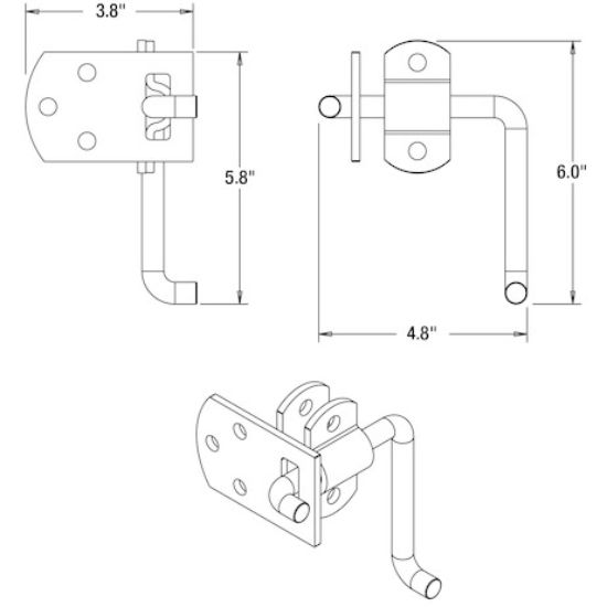 BUYERS PROD LATCH  SECURITY  CORNER  PLAIN - B2589B