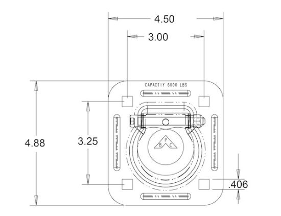 BUYERS PROD HEAVY DUTY RECESSED ROPE - B801A