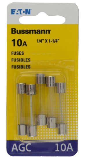 BUSSMANN 5PK BP/AGC10 FUSES - BPAGC10RP