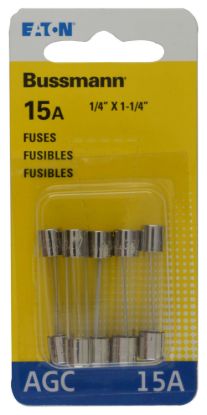 BUSSMANN 5PK BP/AGC15 FUSES - BPAGC15RP