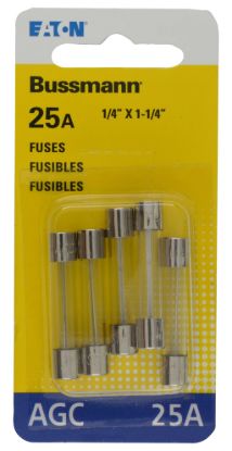 BUSSMANN 5PK BP/AGC25 FUSES - BPAGC25RP